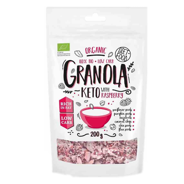 Keto granola z malinami BIO 200g