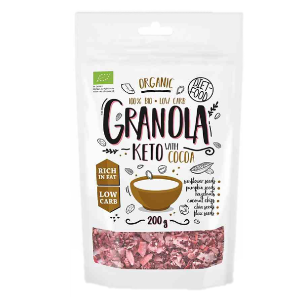 Keto granola z kakao i olejkiem pomarańczowym BIO 200g