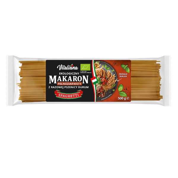 Makaron semolinowy razowy spaghetti BIO 500g