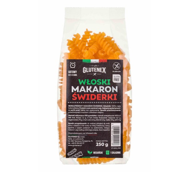 Makaron kukurydziany świderki bezglutenowy 250g