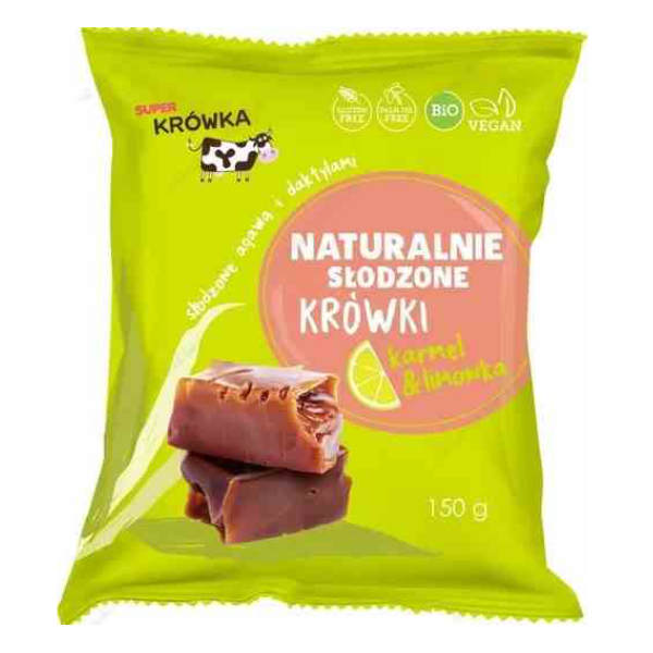 Krówki słodzone Agawą & Daktylem + limonka B/C BIO 150g