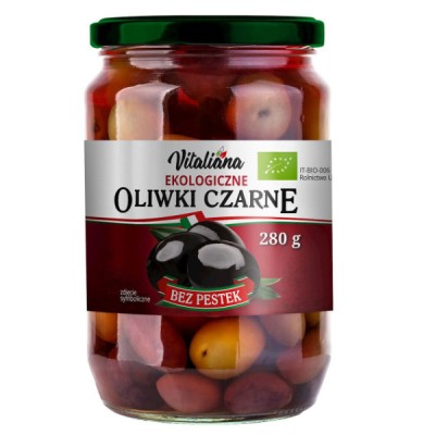 Oliwki czarne bez pestek w zalewie BIO 280g