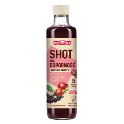 Shot na odporność owoc róży - czarny bez - malina 250ml