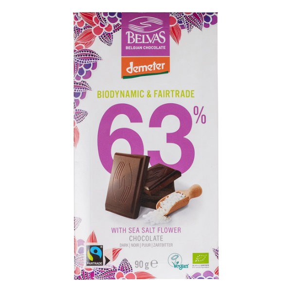 Czekolada gorzka z solą morską fair trade demeter BIO 90g