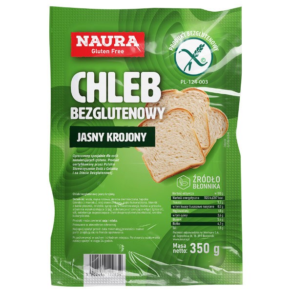 Chleb bezglutenowy jasny krojony 350g