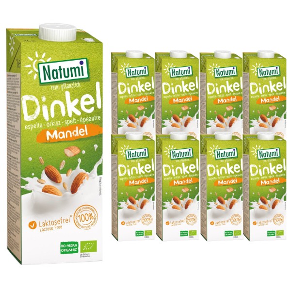 8x Napój orkiszowo - migdałowy bez dodatku cukrów BIO 1L