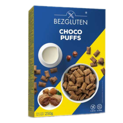 Choco Puffs - bezglutenowe kakaowe poduszki z nadzieniem 250g