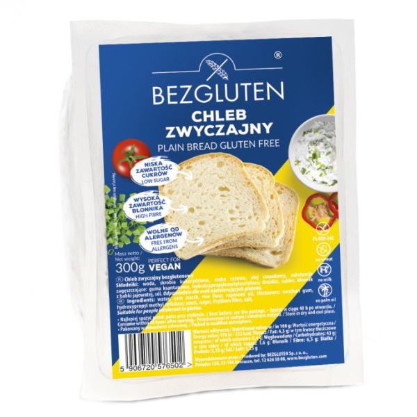 Bezglutenowy chleb zwyczajny 300g