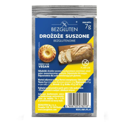 Bezglutenowe drożdże suszone 7g