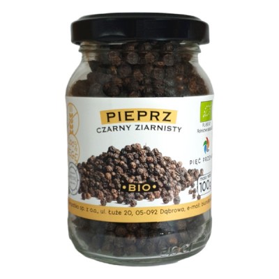 Pieprz czarny ziarnisty bezglutenowy BIO 100g