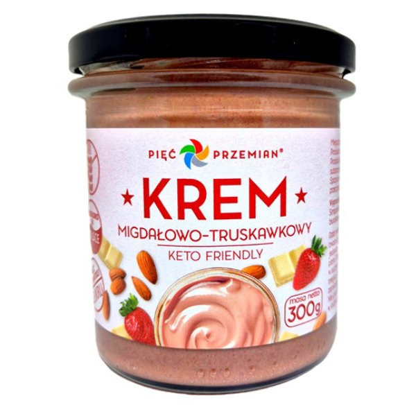 Krem migdałowo-truskawkowy KETO 300g