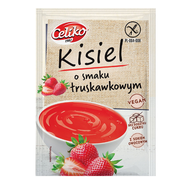 Bezglutenowy kisiel truskawkowy 40g