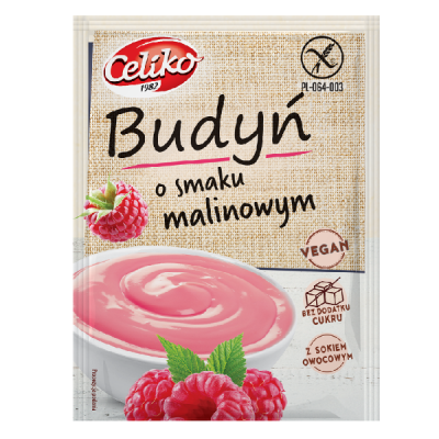 Bezglutenowy budyń malinowy 40g