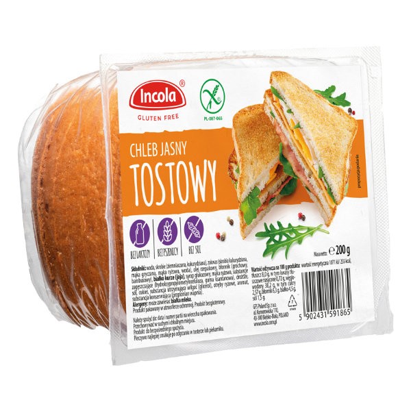 Chleb tostowy jasny bezglutenowy 200g