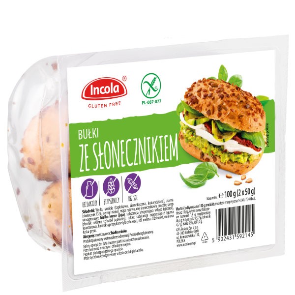 Bezglutenowe bułki ze słonecznikiem (2x50g)