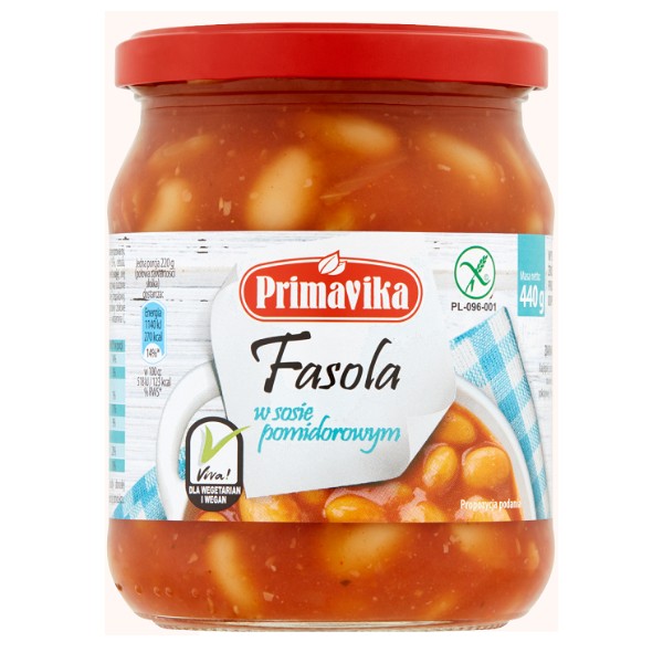 Fasola w sosie pomidorowym bezglutenowa 440g